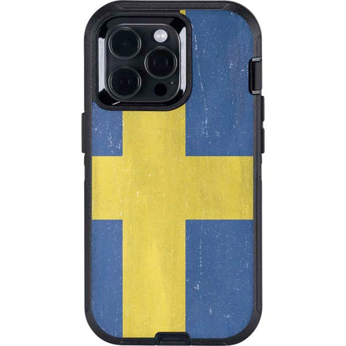 Sweden Flag Distressed Otterbox Defender iPhone Skin
